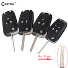 KEYYOU включает режущее лезвие 2 3 4 5 корпус для ключей на кнопке для Chevrolet Cruze Epica Lova раскладной чехол для ключей без ключа
