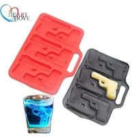 gun pistol shape silicone mold diy ice cube chocolate candles soap tray molud decorate cake flexible non stick handgun ice tray