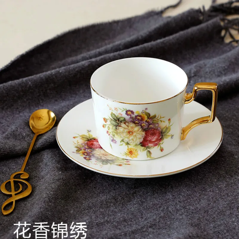 

Bone China Ceramic Coffee Cup European Small Luxury traditional chinese tea cups tazas porcelain hand painted saucer set II50BYD