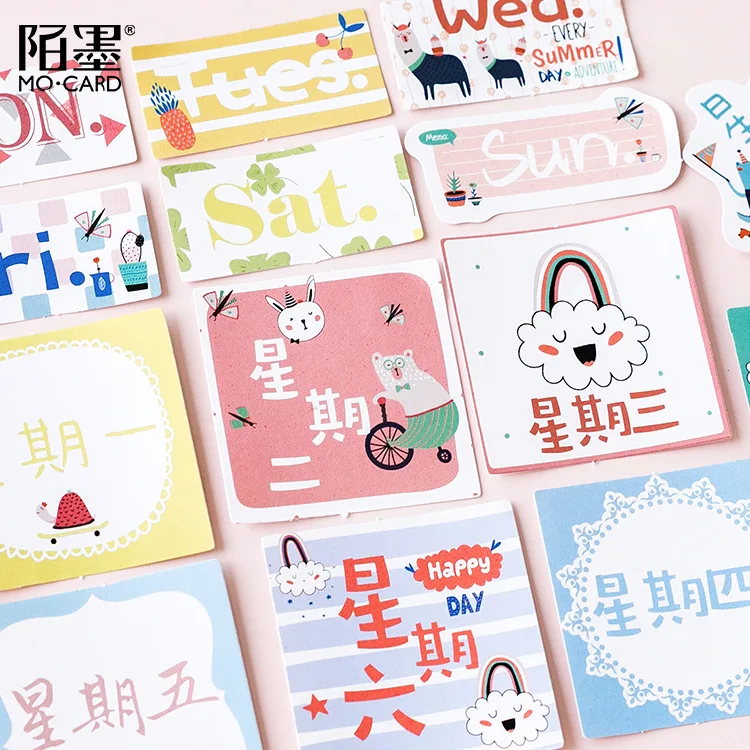 Mohamm Calandar Daily Mini Decorative Planner Scrapbook Journal Kawaii Japanese Stationery Travel Diary Stickers | Канцтовары для