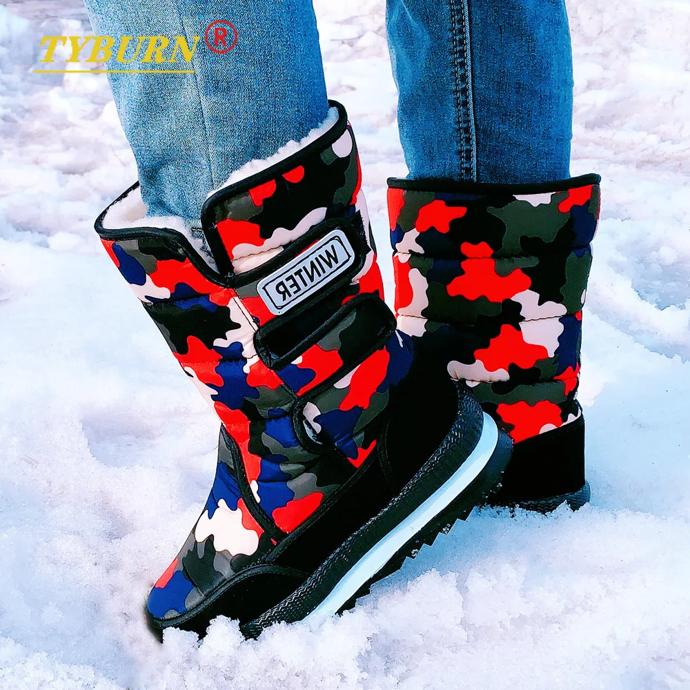 

2021 New Women's Boots Winter Warm Design High-quality Mid-calf Snow Boots Female Letters Waterproof Short Boots Chaussures