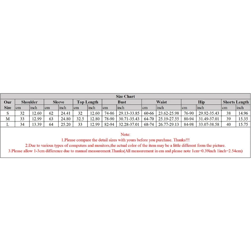 

Women Sportswear Outfit Square Neck Long Sleeve Crop Top Biker Shorts Tracksuit M6CD