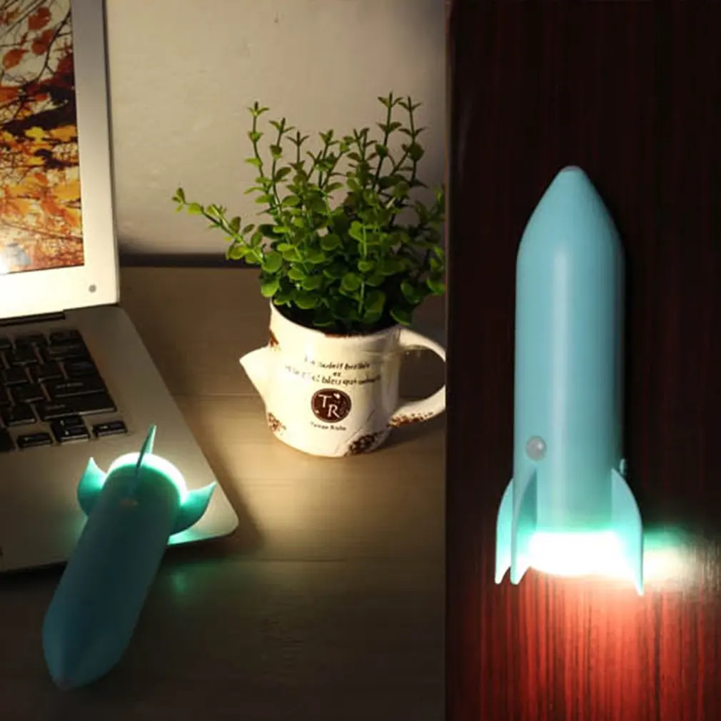 

Led night light Creative light control energy saving wall lamp usb new strange home rocket light