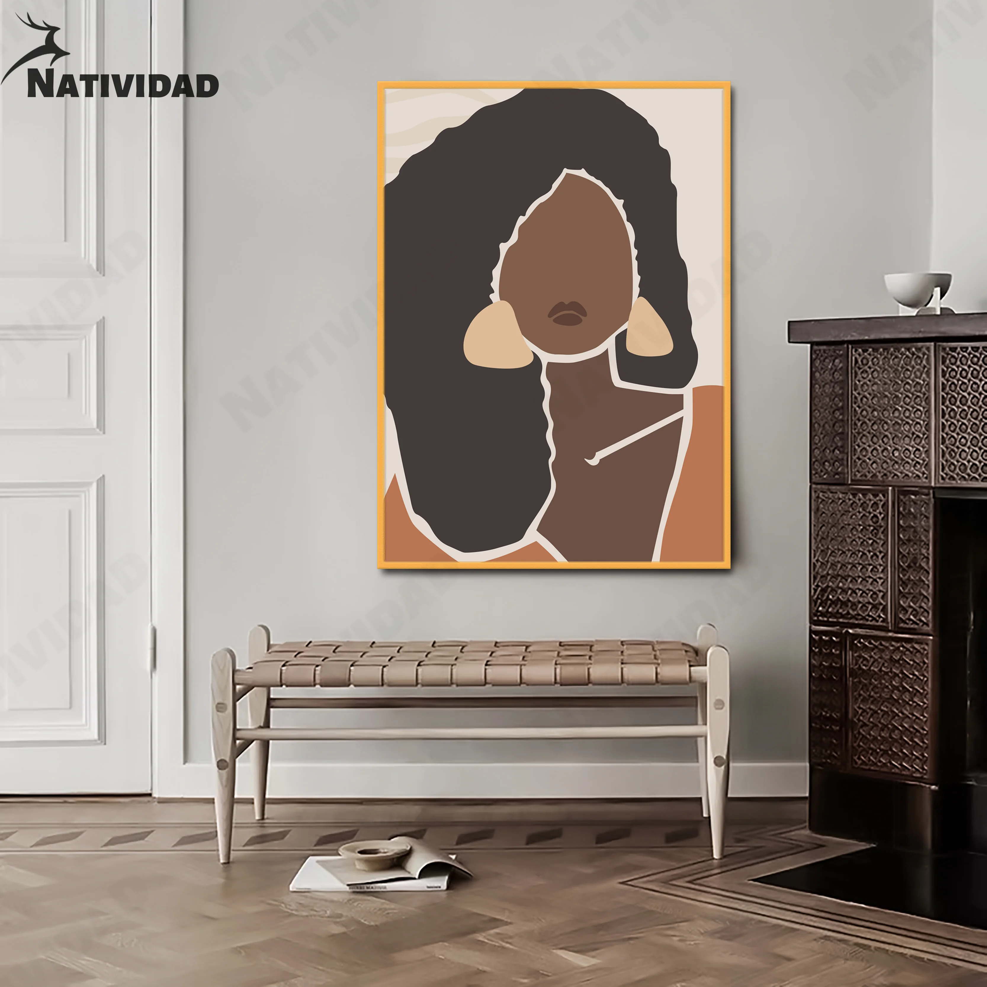 

African Sexy Girl Cartoon Painting Picture Decorative Art Print Poster Art Modern Canvas Painting Home Aesthetics Art Decor Wal'