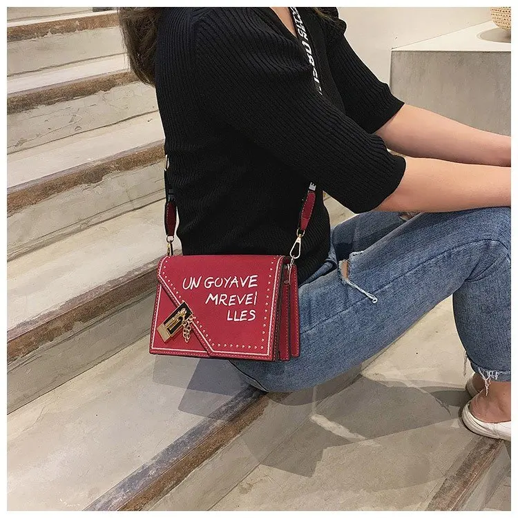 

2021 summer new ladies bag shoulder slung shoulder bag cover type synthetic leather sewing thread PU