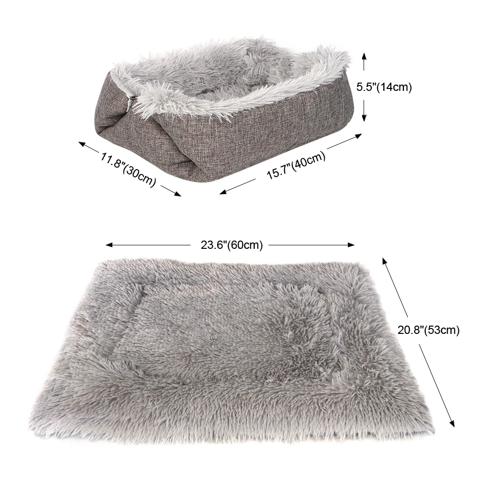 

Warm Cat Bed House Pet Puppy Cat Sofa Beds Soft Nest Kennel Winter Dog Cat Cushion Mat Indoor Cats Products Pets Cama de Gato