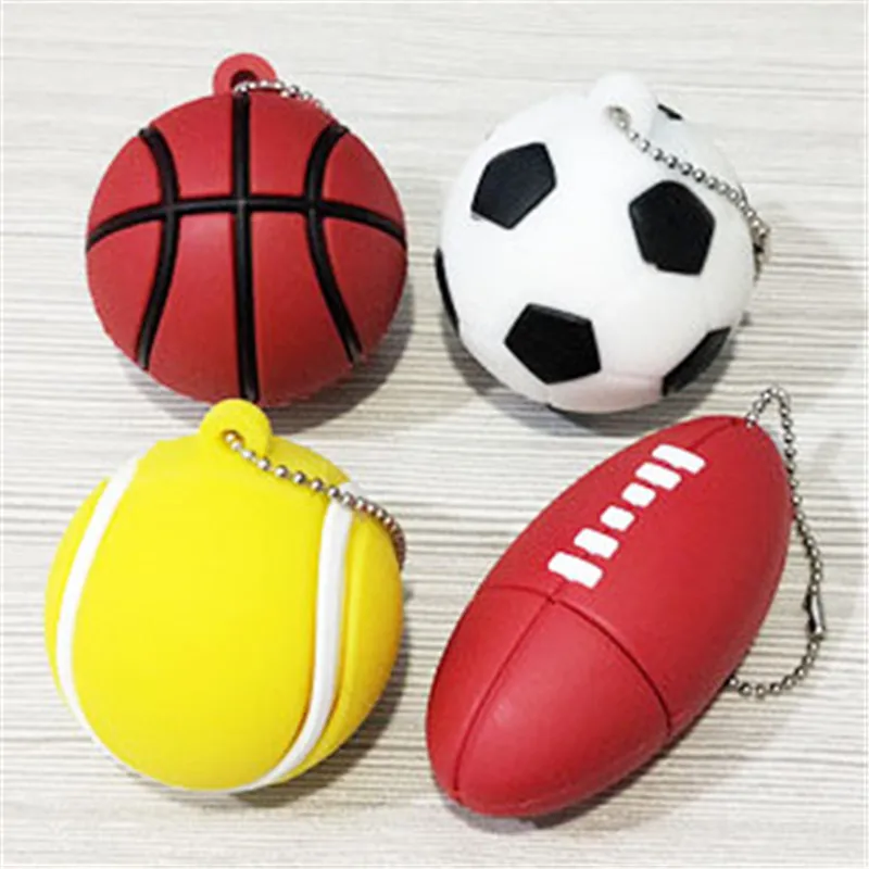 Usb флеш накопитель мультипликационный баскетбольный футбольный мяч для регби