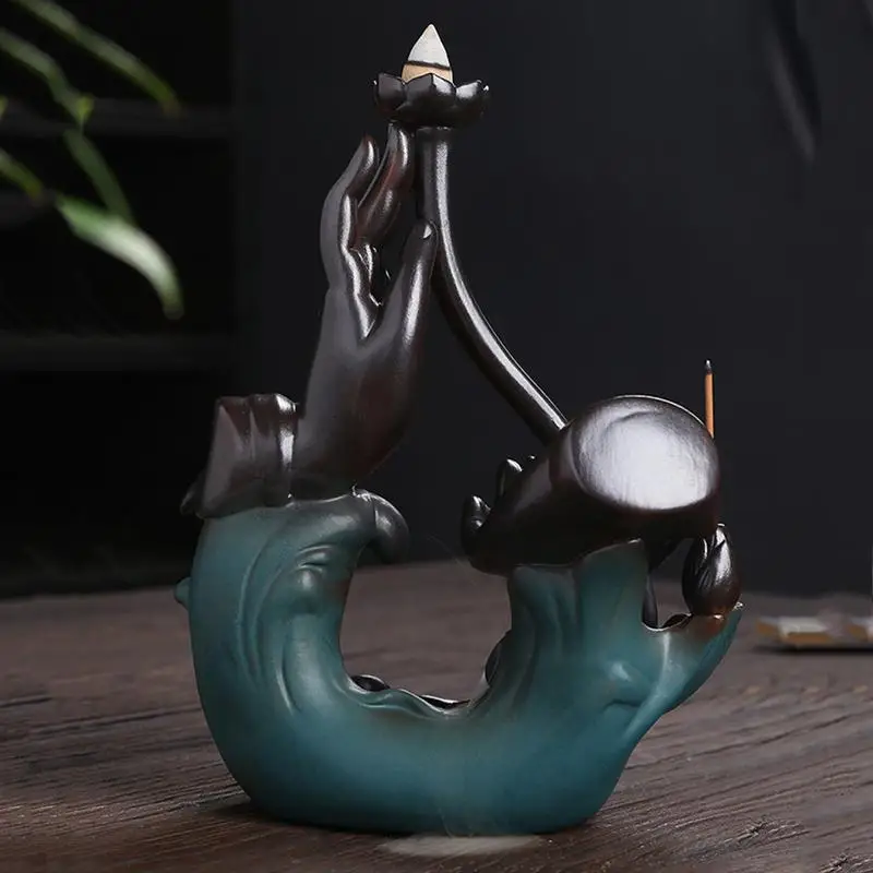 Ароматическая горелка статуэтка для ароматерапии античный держатель благовоний