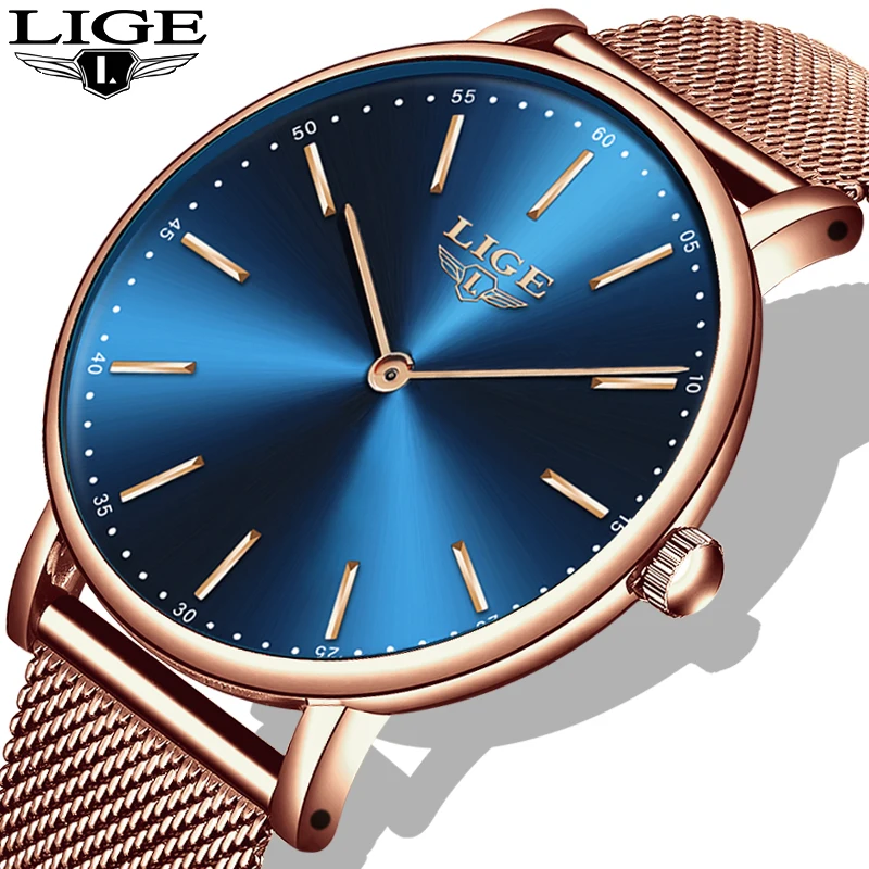 

Simpl Women Watches LIGE Top Brand Luxury Ladies Fashion Casual All Steel Ultra-Thin Mesh Belt Quartz Clock Relogio Feminino+Box