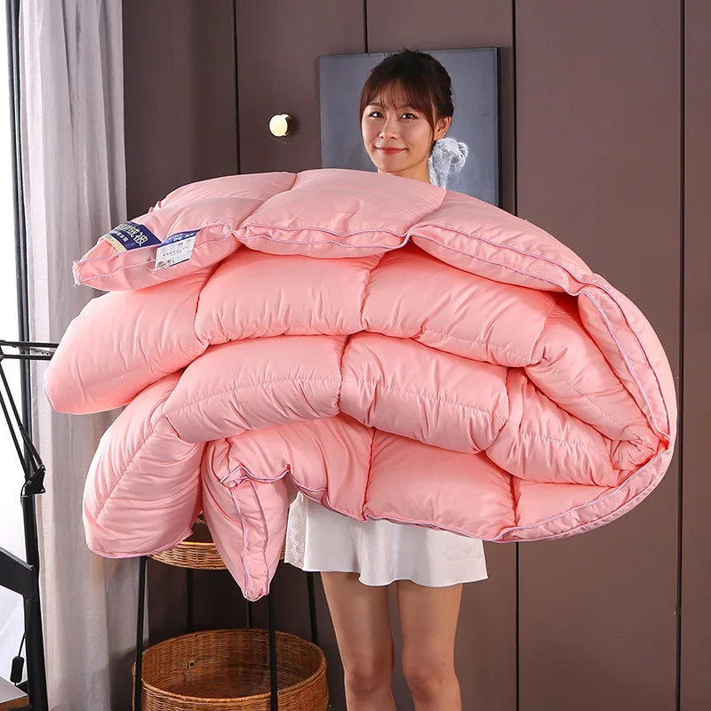 Зимнее стеганое одеяло 100% белый гусиный пух утепленное покрывало летнее с