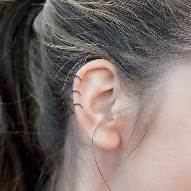 Серьги из нержавеющей стали с фианитами для пирсинга стильные украшения прокола