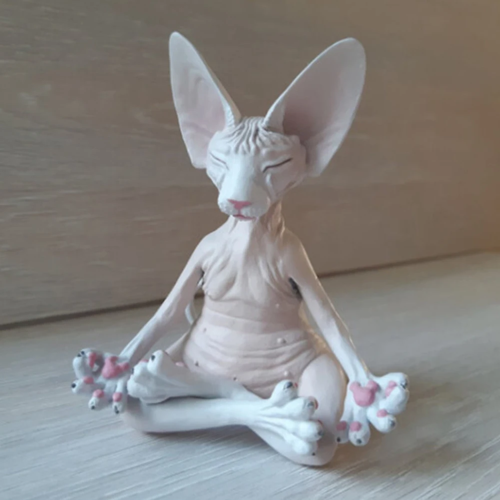 

Sphinx Meditation Meditation Cat Animal Sculpture Statue Resin Yoga Crafts Decoration Decoration Holiday Gift