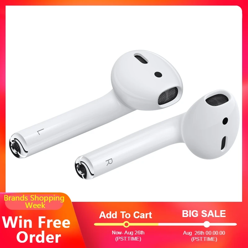 Оригинальные Apple AirPods 1st беспроводные наушники Bluetooth для iPhone Xs Max XR 7 8 Plus iPad MacBook