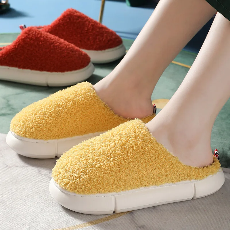 

Women Slipper Winter Platform Warm Plush Soft Non-Slip House Slipper Female Concise Comfortable Indoor Floor Home Cotton Slipper