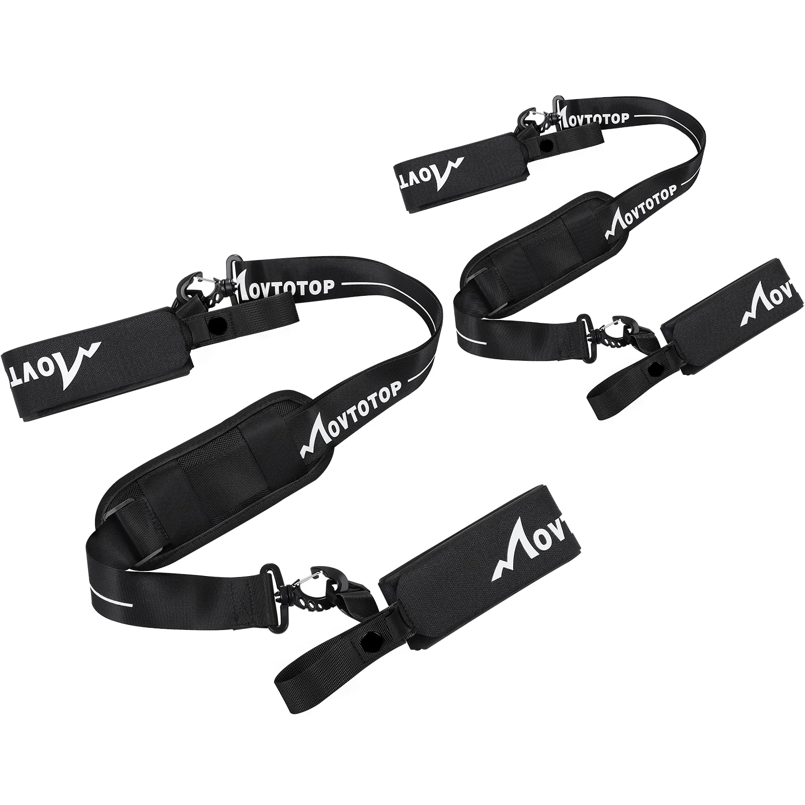 

MOVTOTOP 2pcs Universal Snowboard Shoulder Straps Ski Fixing Belt Adjustable Snowboard Carrier 2pcs Skiing Shoes Straps (Black)