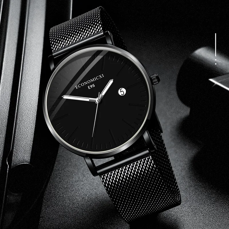 

Reloj Hombre Watch Men Luxury Brand Fashion Minimalist Watches black Stainless Steel Men's Watches Business relogio masculino