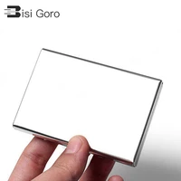 bisi goro small business namecard card case protective kartenetui 2021 new creative fashion solid credit id card metal wallet