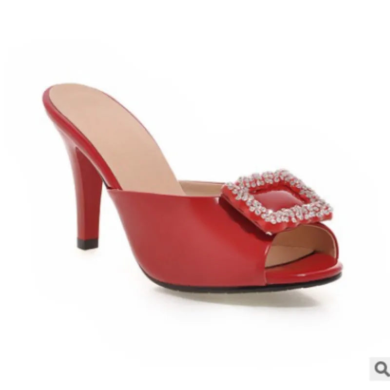 Женские блестящие туфли-лодочки из искусственной лакированной кожи на тонком