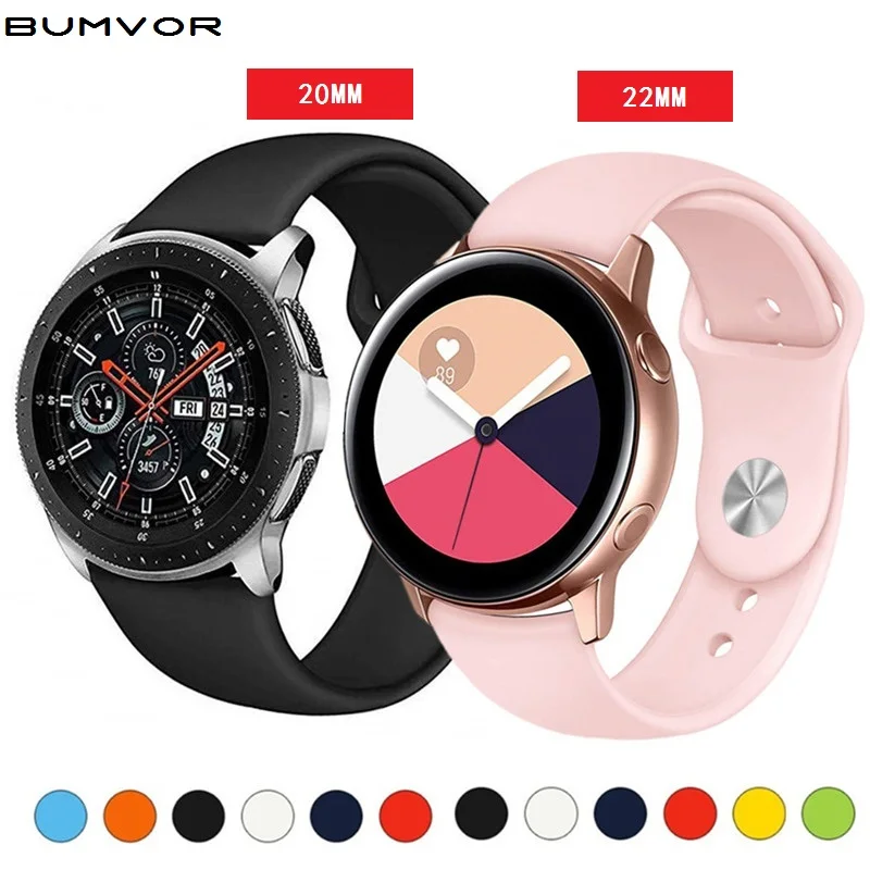 Силиконовый ремешок для Samsung Galaxy watch 46 мм/42 мм/Active 2 Gear S3/S2/Sport 20 мм/22 мм браслет Huawei