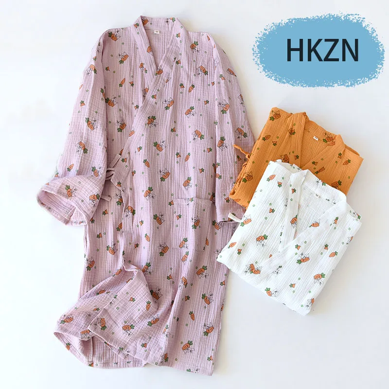 

Женская пижама, хлопковые халаты, женское мягкое японское кимоно на бретельках, длинное платье для женщин, свободное удобное женское кимоно