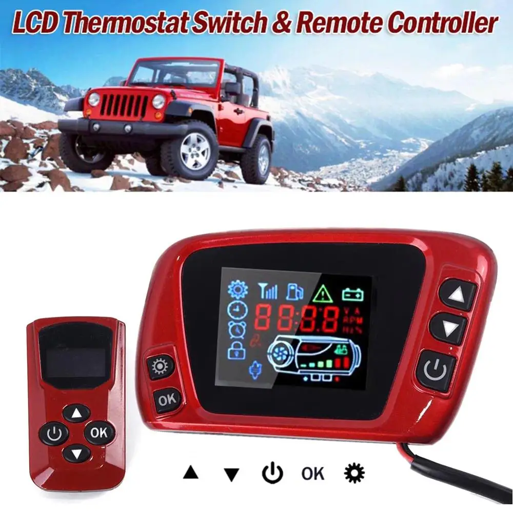12V 24V ЖК дисплей термостат Дисплей выключатели пульт дистанционного управления