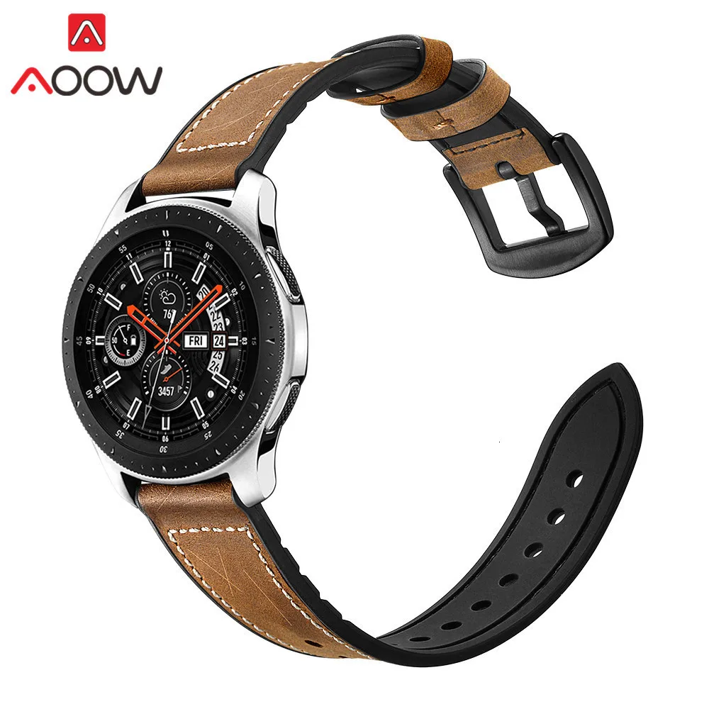 20 мм 22 мм силиконовый ремешок из натуральной кожи для samsung Galaxy Watch 42 мм 46 мм gear S3 S2 спортивный сменный Браслет ремешок