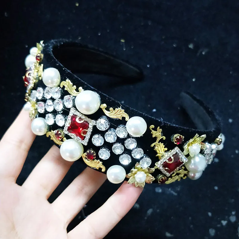 Роскошная повязка на голову для невесты свадебные аксессуары волос серебряные