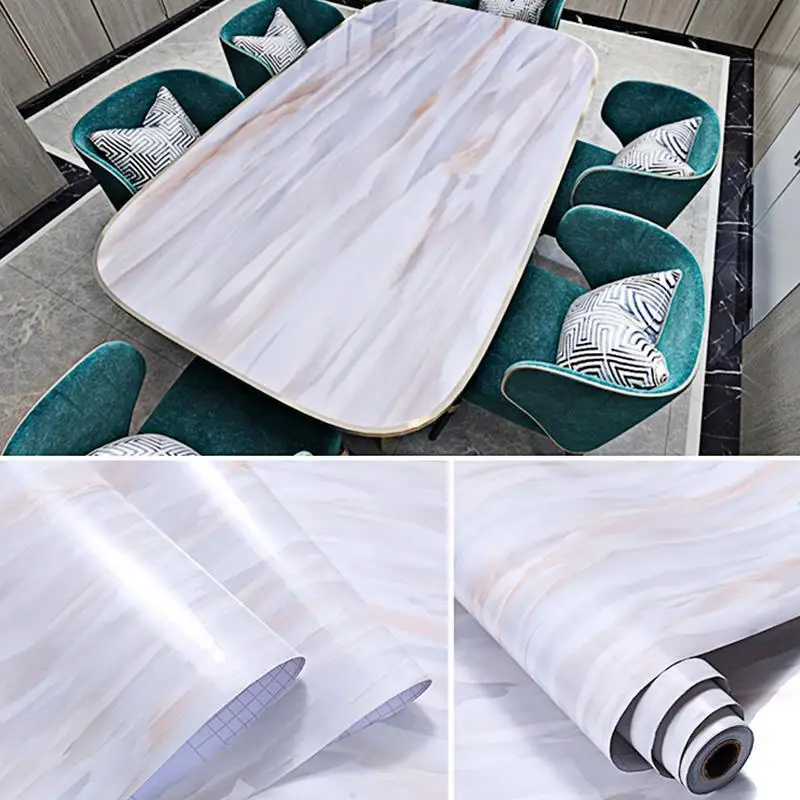 Modern Decor Wall Stickers Furniture Desktop Waterproof Marble PVC Self Adhesive Room Wallpape |