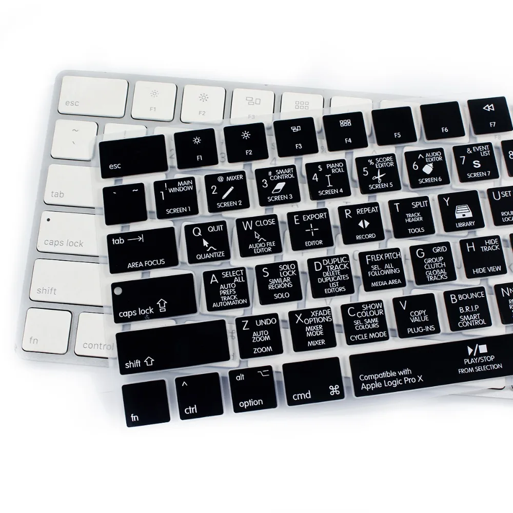 Logic pro X Hotkeys функциональные Чехлы для клавиатуры ярлыки силиконовая клавиатура Защита кожи для Apple Magic MLA22B/A Версия США