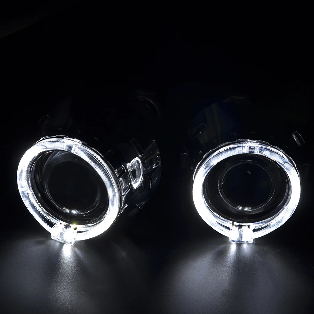 2,5 дюйма мини линзы проектора bi xenon DRL ангельские глазки кожухи маска 35 Вт ксеноновый комплект для H1 H4 H7 автомобиль мотоцикл фара модификация