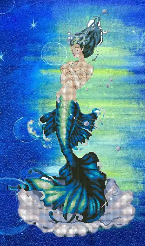 

Md144 Mermaid Embroidery Kits Needlework High Quality Beads Partial Crystal Beaded Cross Stitch Hobby & Crafts Beadwork