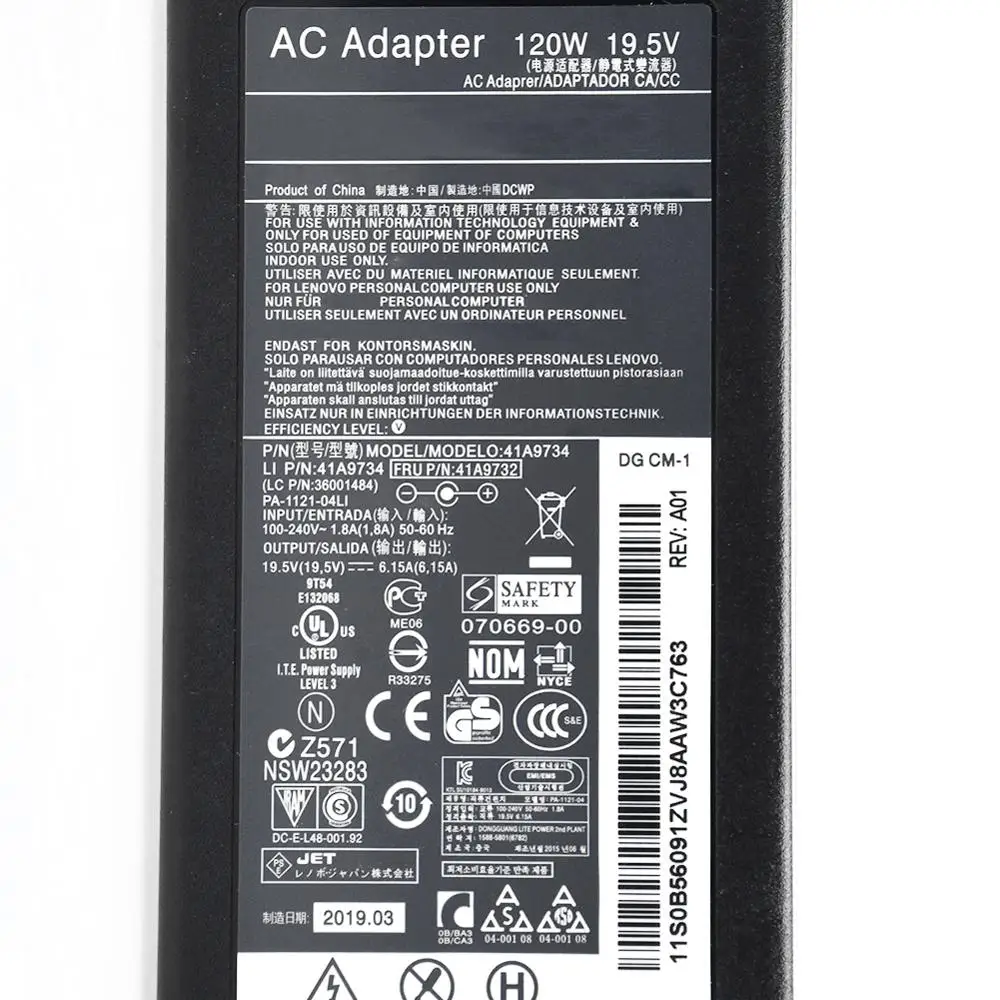 OEM Для Lenovo B300 B31R4 C340 B305 C305 B31R2 C440 адаптер зарядное устройство 120 Вт 19 5 в-6.15A 41A9747 |