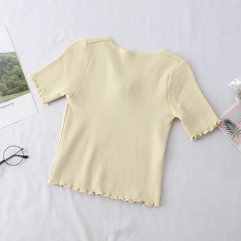 Кардиган женский однотонный вязаный с бантом коротким рукавом| |