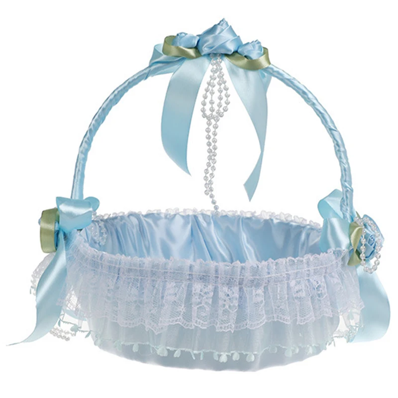 

Кружевное платье для девочек в цветочек корзина декоративная корзина для цветов для Западной Стиль Свадебная церемония, вечеринка декорат...