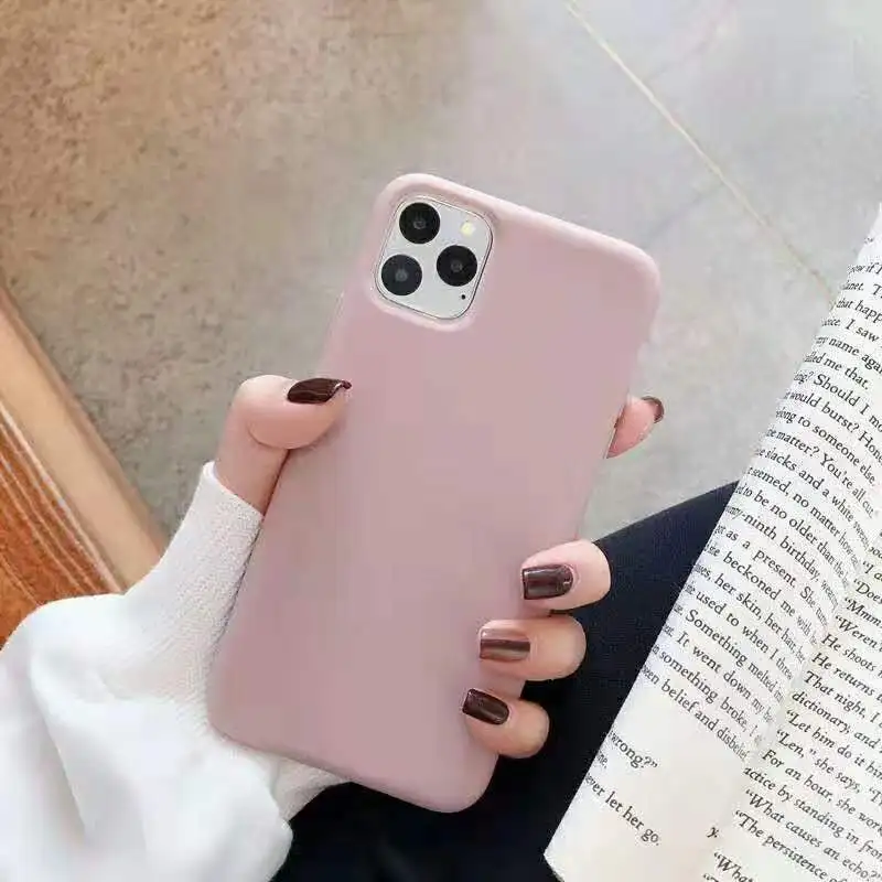 Яркий матовый телефон случае для Apple iPhone 7 Plus 6 6s 8 X XR XS MAX 11 Pro простой сплошной цвет