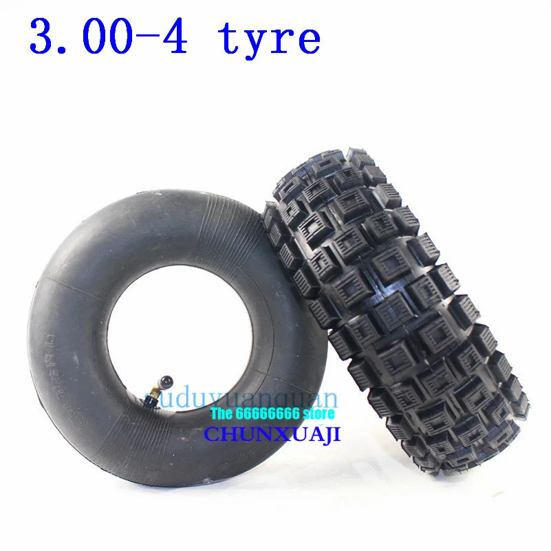 Tires 3.00-4 '' (10''x3'' 260x85 ) tyres Inner Tube fits for Gas Electric Scooter Pocket Bike, Knobby Scooter, ATV and Go Kart
