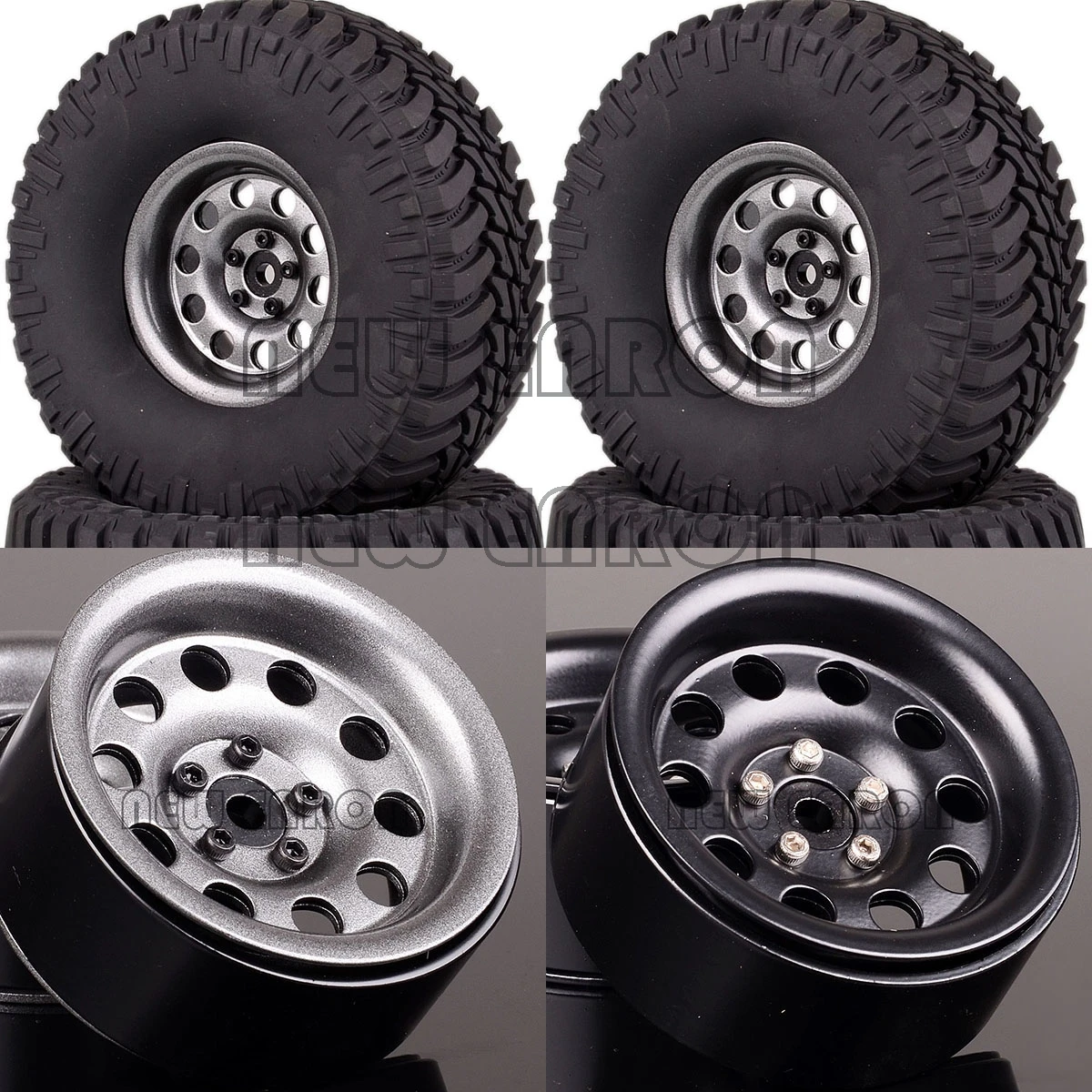 

NEW ENRON 4P Aluminum 2.2" Beadlock Wheel Rim Hub 130MM Tires Tyre For RC 1/10 Model Car Crawler Axial Traxxas YETI SCX10 Wraith