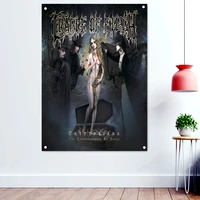 vampire vintage rock music band banners wall art home decor death metal artist poster scary blood skull flag retro hanging cloth