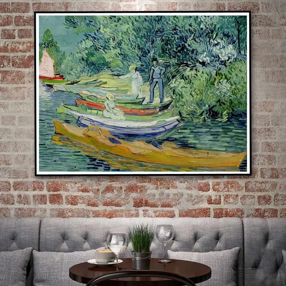 Рыбацкие лодки на пляже Винсент Ван Гог художественные работы винтажный постер
