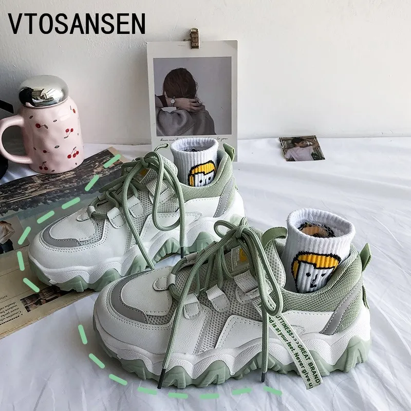 Женские Filas пропускающие воздух Maxs бег папа обувь Легкий белый громоздкие