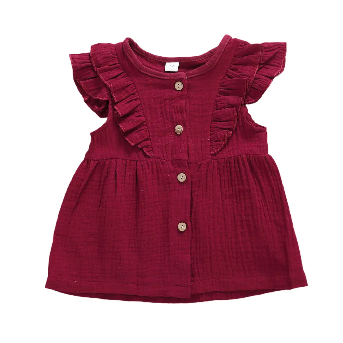 Платье детское летнее хлопковое с оборками и рукавами фонариками|Платья| |