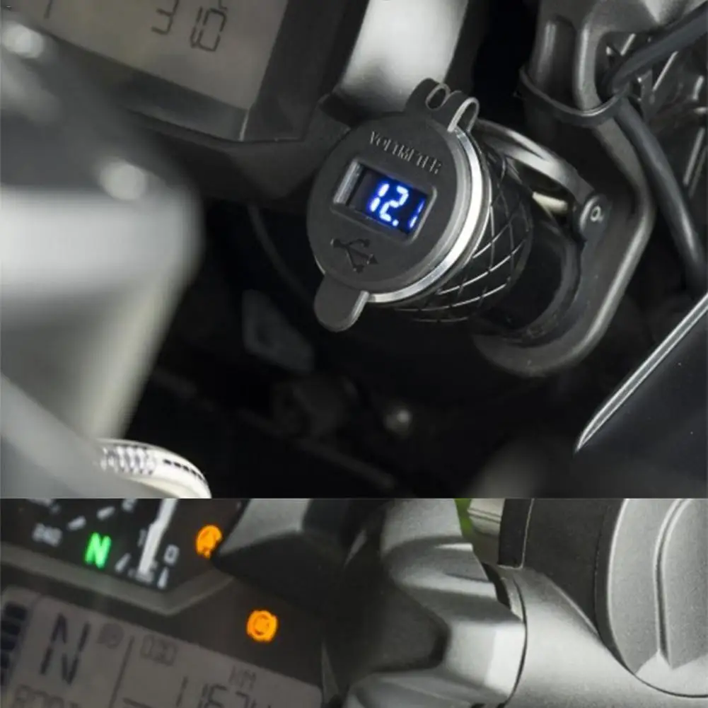 Quick Charge 3.0 Dual USB Motorcycle Charger Plug Socket Cigarette Lighter Adapter LED Display For BMW F800GS R1250GS R1200GS |