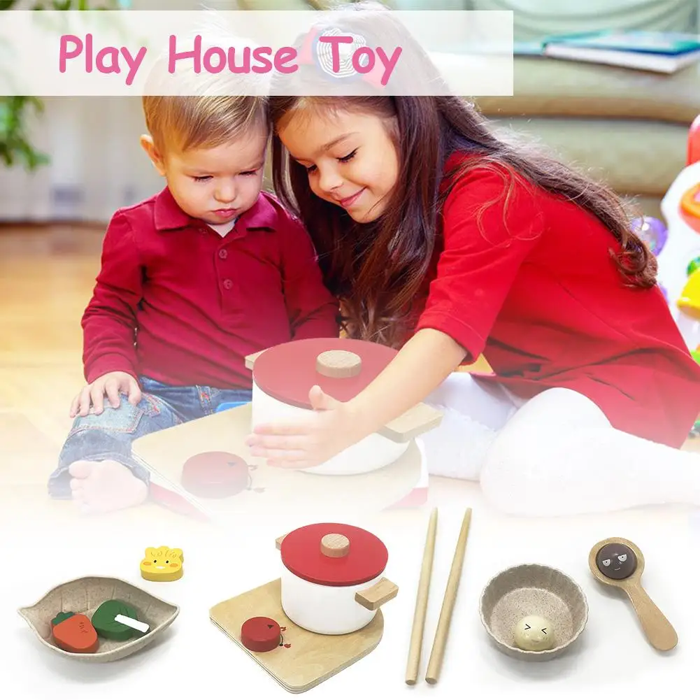

Kitchen Food Toys Pretend Play Pot Kitchenware Play Set Vegetable Bread Hot Dog Omelette Children Girl Toy Sets