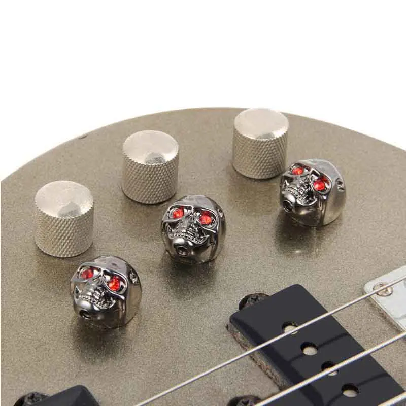 professionelle gitarre bass schädel volumen ton knöpfe kappe für elektrische gitarrebass volumen control knöpfe gitarre zubeh