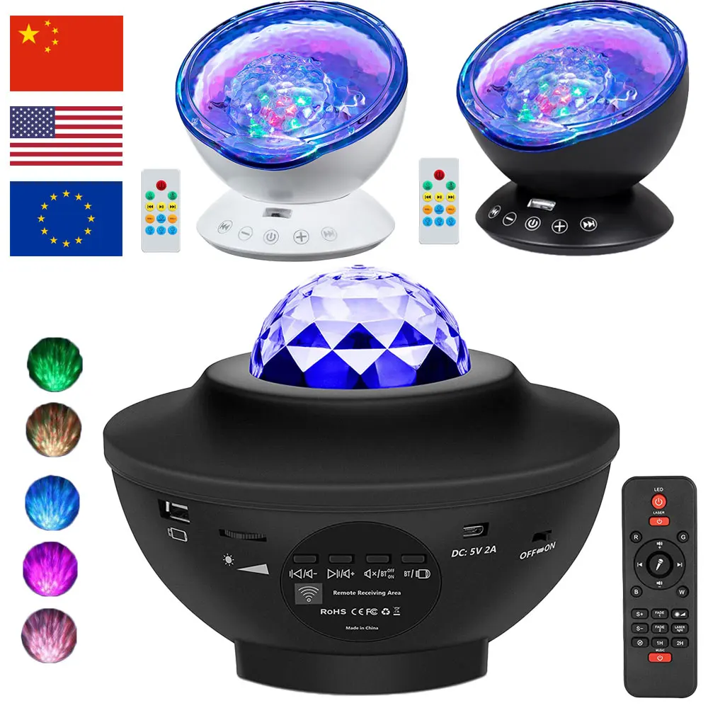 Пульт дистанционного управления Управление Светильник проектор USB океан волны