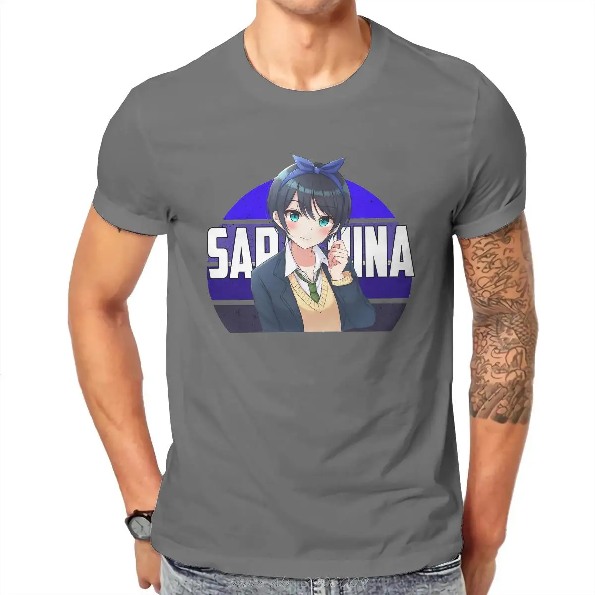 Футболка мужская с графическим принтом круглым вырезом и