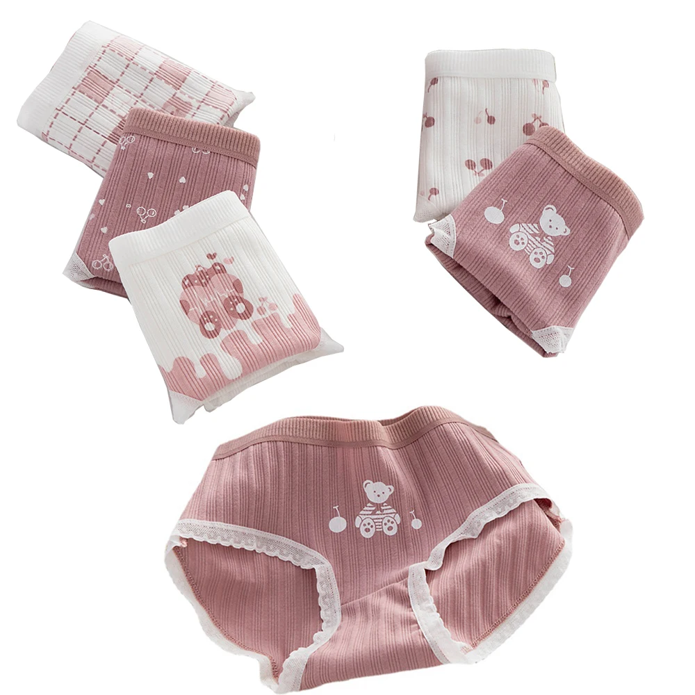 Женские трусики хлопковые с медведем модные сексуальные кружевные женские