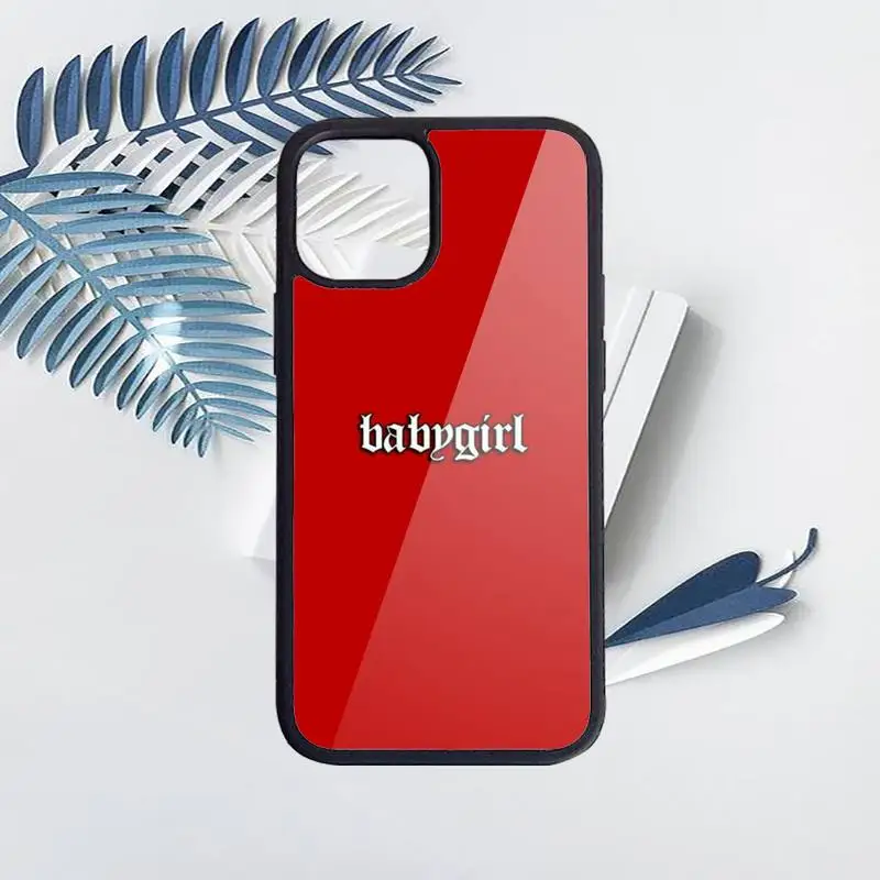

BABY Babe Babygirl letters Phone Case PC for iPhone 11 12 pro XS MAX 8 7 6 6S Plus X 5S SE 2020 XR