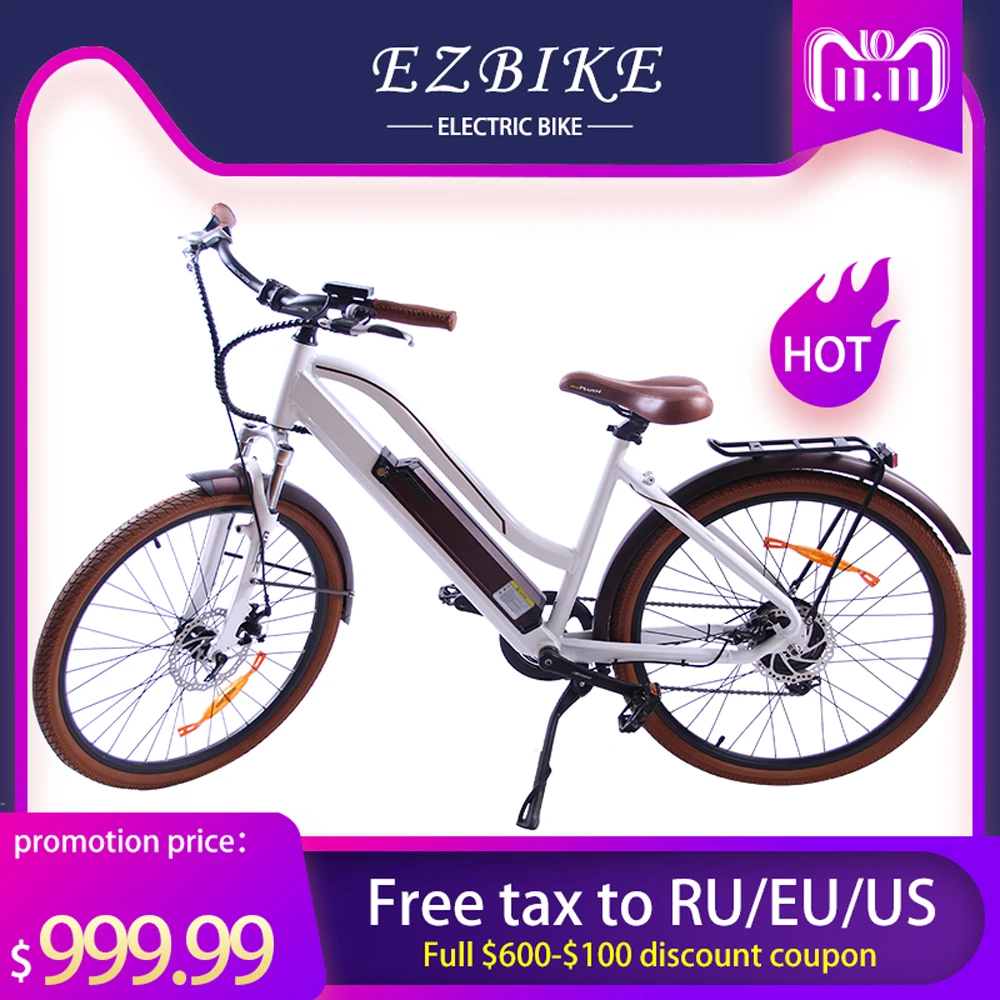 EZBIKE продвижение женский городской велосипед мопед Электрический велосипед для женщин студенческий с сиденьем Электрический велосипед выносливость ebike городской ebike