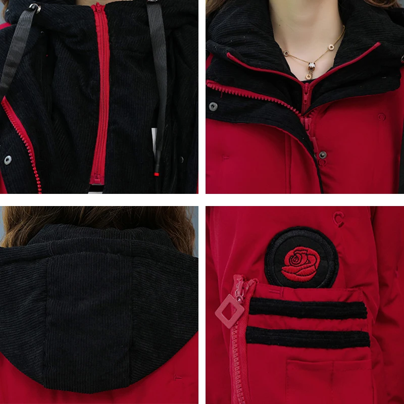 

2019 New Arrival Winter Jacket Women Hooded Stand Collar High Quality Warm Thicken Female Coat Long Parka Mujer Invierno